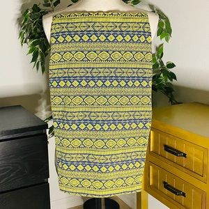 Green & Blue Pencil Skirt